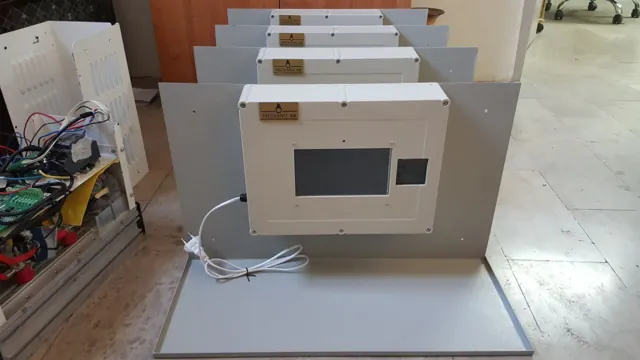 A group of assembled QR production terminals.