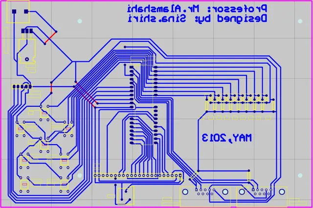 Single-layer PCB for the DataGraph display and controls.
