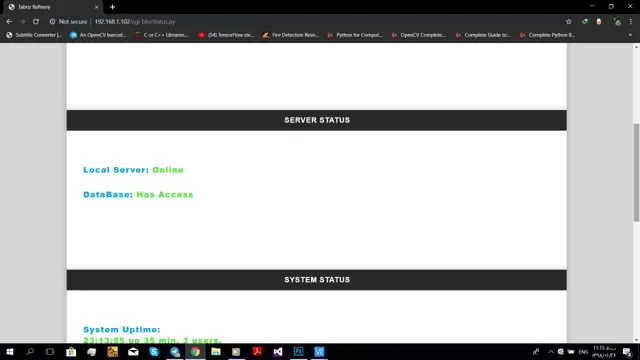 Fire-detection device web control panel — screen 9.